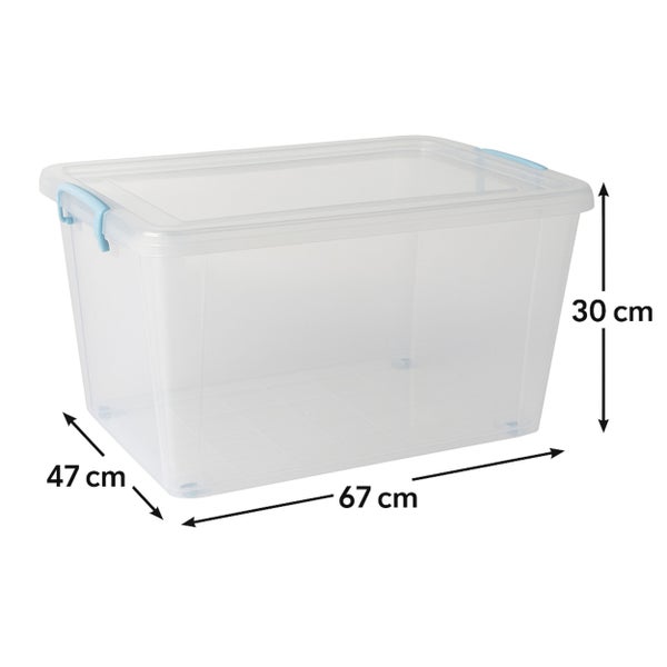 Aufbewahrungsbox aus Kunststoff mit den Maßen 67 cm x 47 cm x 30 cm