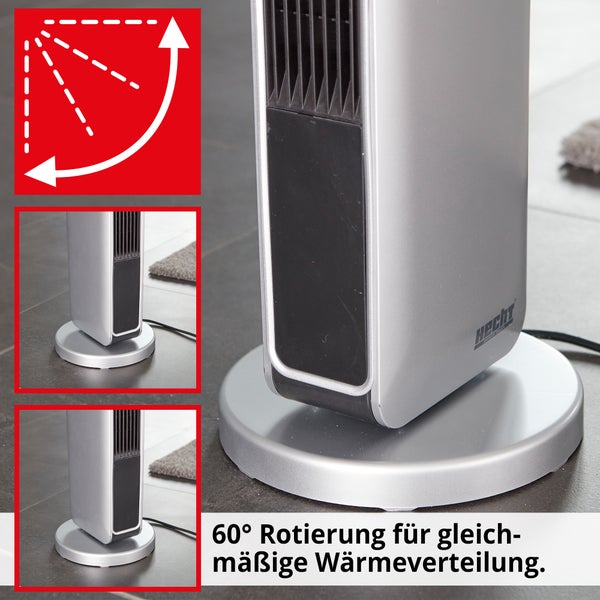 Heizlüfter mit 60 Grad Rotationsfunktion für gleichmäßige Wärmeverteilung