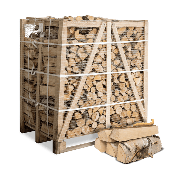 Palette Brennholz mit Anzündholz