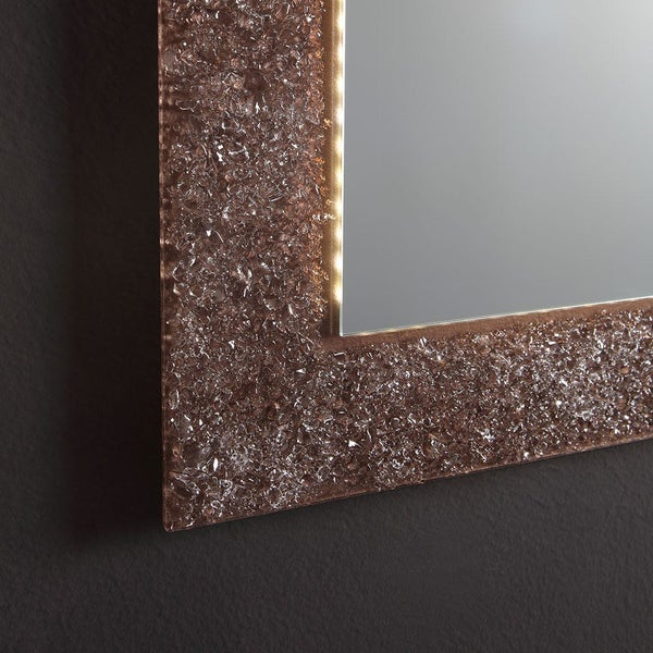 Rechteckiger Reversibler Spiegel mit Schmelzglas Granulat Bronze 98 x 70 cm