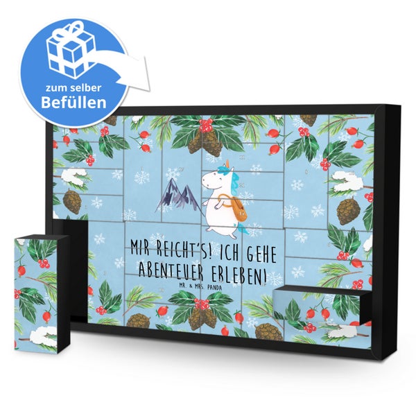 Mr. & Mrs. Panda Befüllbarer Adventskalender Einhorn Bergsteiger - Blau Pastell