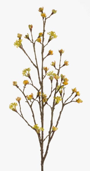 Künstlicher Farn mit grünen Wedeln in der Draufsicht.