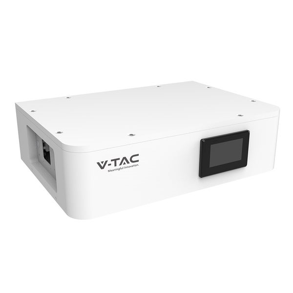 V-TAC Logo auf einem weißen Gerät mit Display