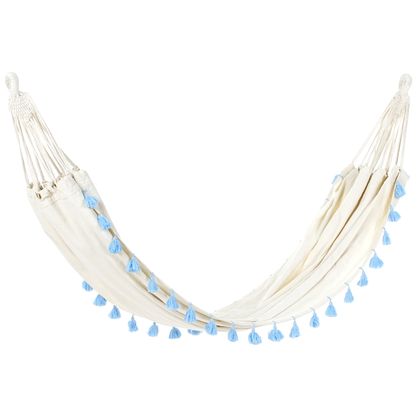 Hängematte aus Stoff mit Quasten