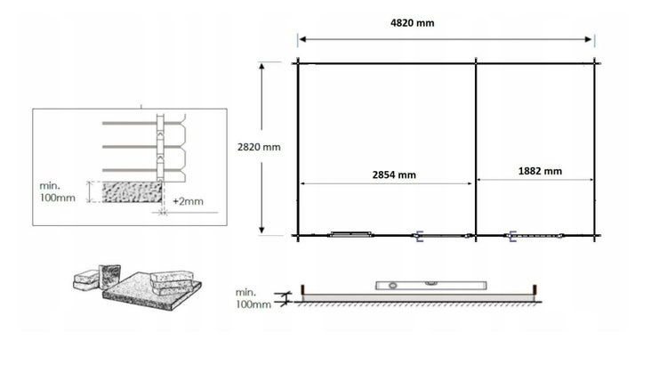 Gartenhaus, Gerätehaus 15m2 - 5x3m - 28mm
