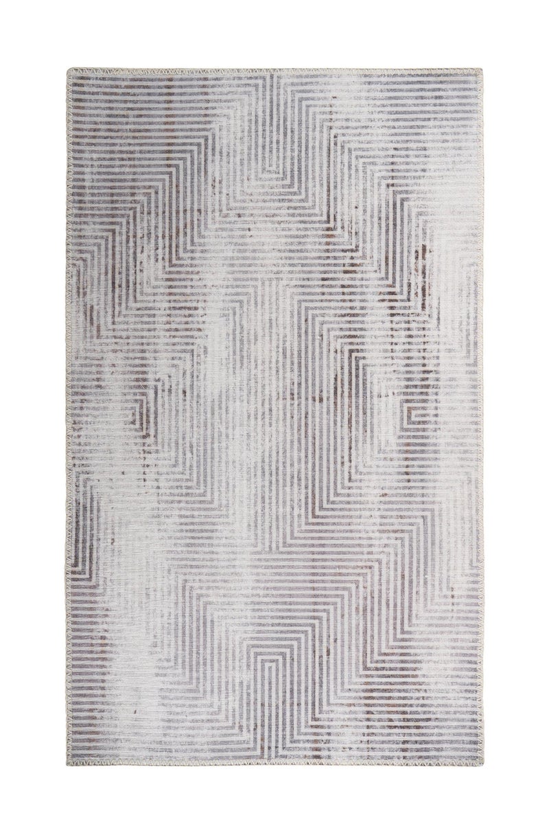 Flachflor Teppich Ethereaque Grau Ethno-Design 80 x 150 cm