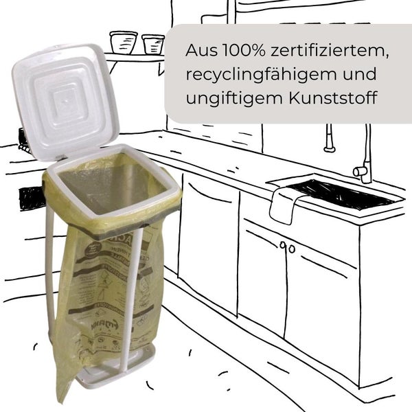 Müllsack Ständer Müllbeutel Mülleimer Gelber Sack Halter Höhenverstellbar Mülltonne Müllsackständer mit Deckel