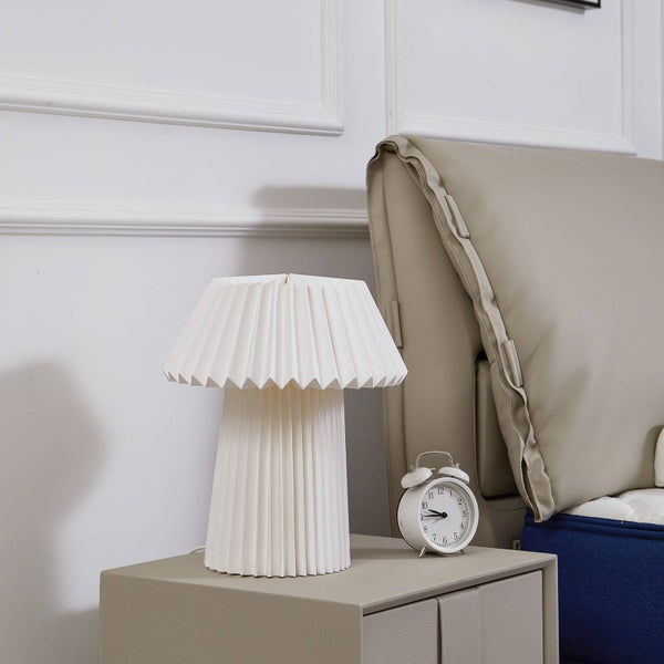 Lindby Tischlampe Magali in Weiß aus Papier (1 flammig, E14) - Tischleuchte Schreibtischlampe Nachttischlampe Wohnzimmerleuchte
