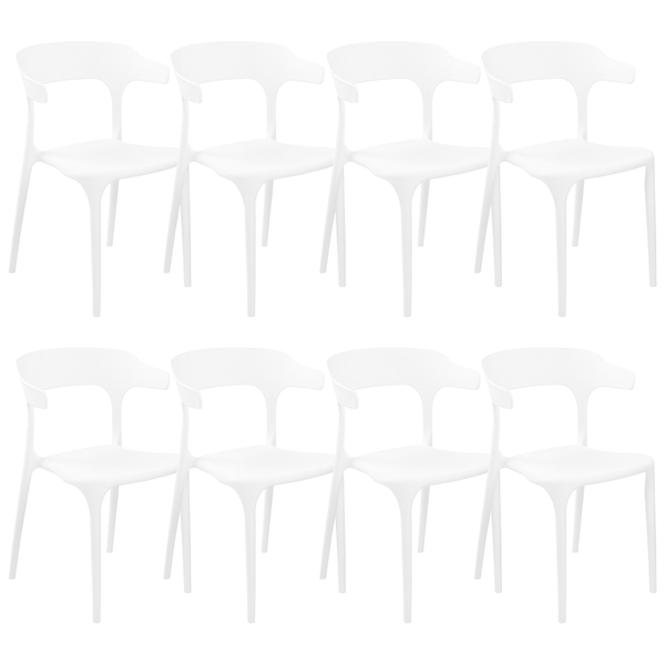 Esszimmerstuhl 8er Set GUBBIO Weiß