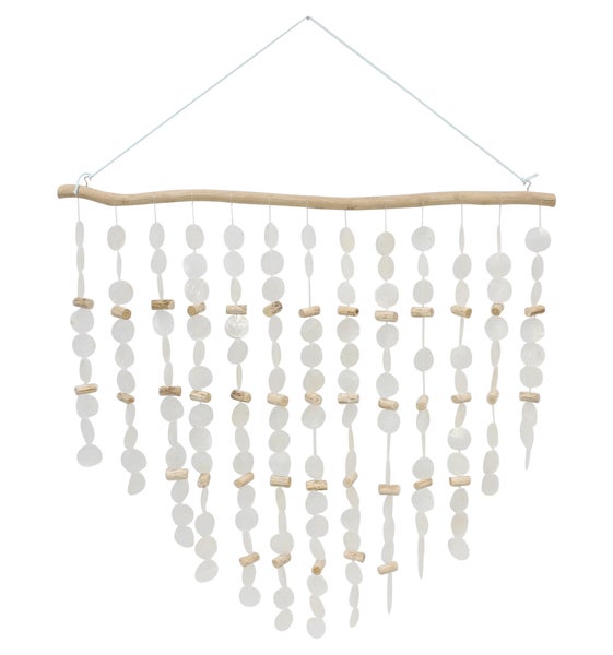 FRANK FLECHTWAREN|Dekohänger Capiz, 90 x 85 cm, CAPIZ, TREIBHOLZ, BAUMWOLLE