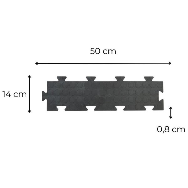 Klickfliesen Bodenplatte Kunststoff Balkon Terasse Garage Werkstatt Camping Fliesen Bodenbelag 50 PVC Klicksystem 10x Fliesen schmal schwarz