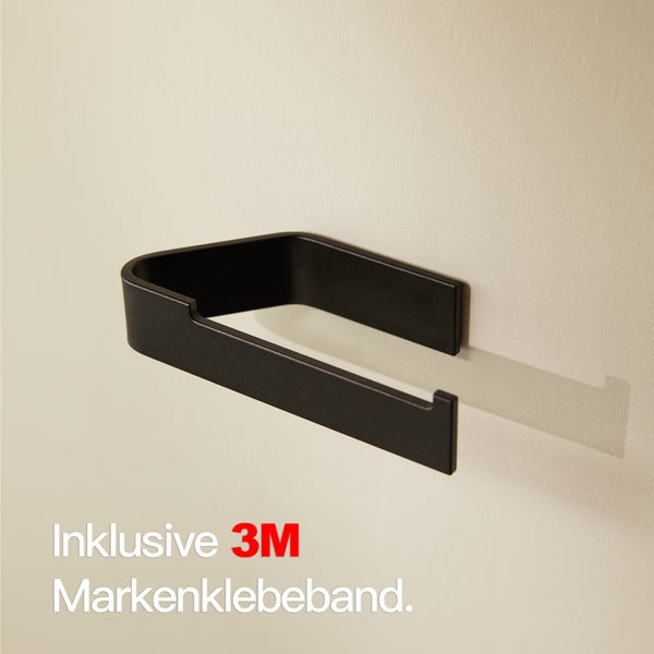 Designfabrik Hamburg Toilettenpapierhalter ohne Bohren Schwarz 17cm