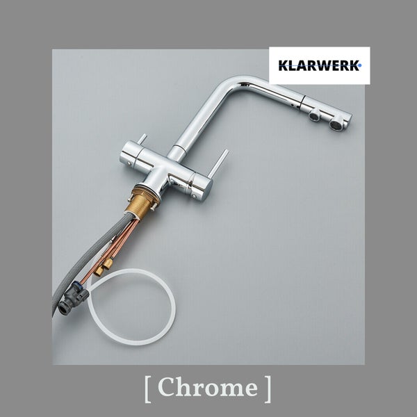 Felix | 3 Wege Premium Edelstahl ausziehbare Armatur | Chrom glänzend Osmose Wasserhahn Küche |Mischbatterie - 360 Grad | Filter 3 Anschlüsse