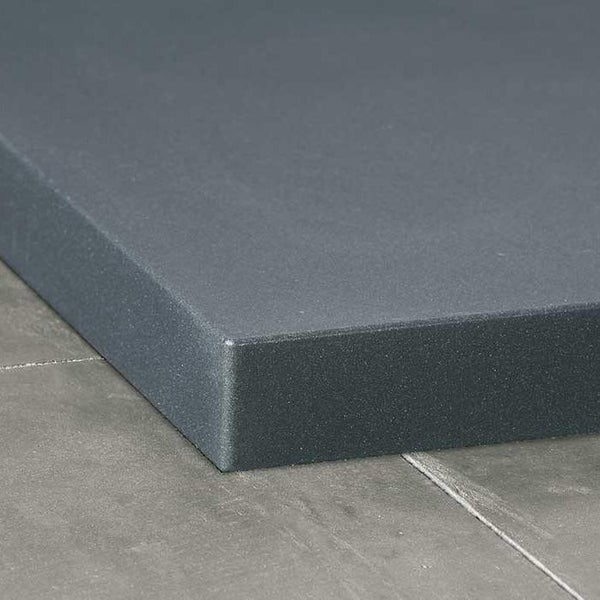 Duschwanne 90X140 cm Vulcano Line Slim Anthrazitfarbe aus Kunstharz und Marmorpulver mit freiem Abfluss - FRASCIO