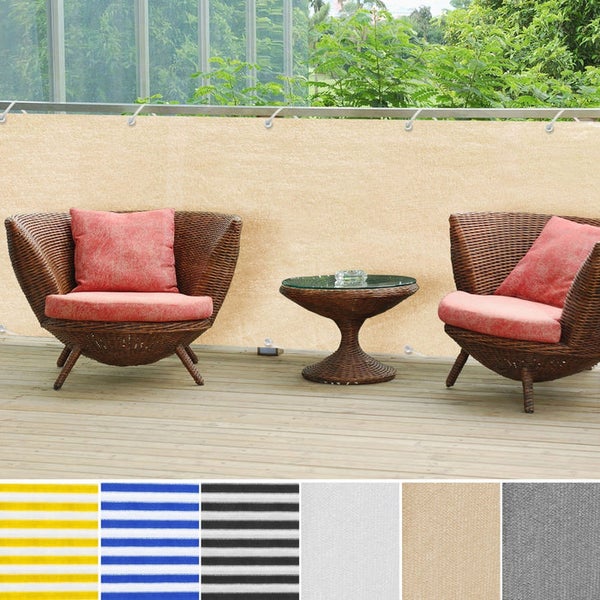 FLOORDIREKT Balkonsichtschutz - Einfarbig - Creme-Beige - Witterungsbeständig - 90 x 500 cm