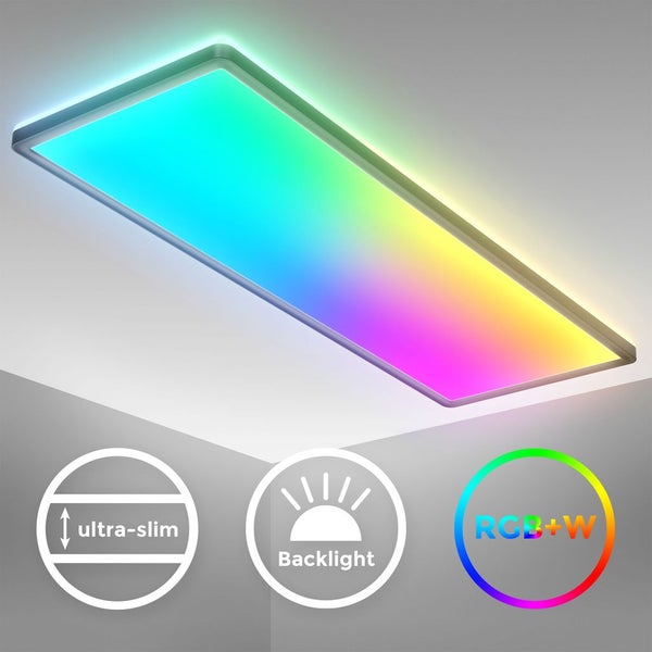 LED Panel 58x20 cm - 22W, 3000lm, dimmbar, Fernbedienung, RGBW, schwarz