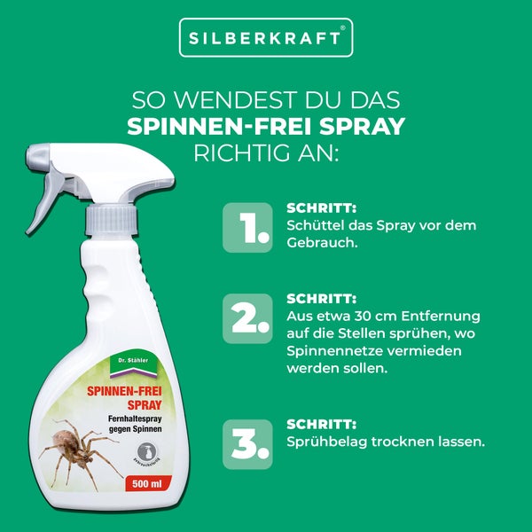 Spinnen-Frei Spray – Effektives Fernhaltemittel gegen Spinnen in Wohnung, Keller, Garage & Auto – Repellent zur Spinnenabwehr & Netzvermeidung