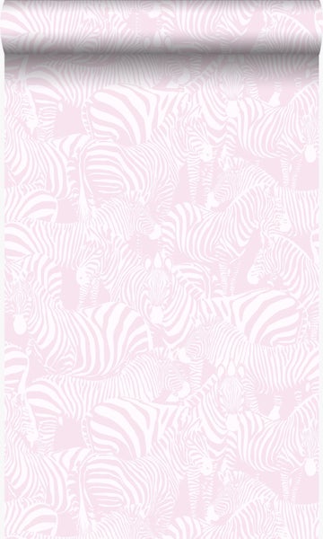 Origin Wallcoverings Tapete Zebras Hellrosa - 53 cm x 10,05 m - 346835
