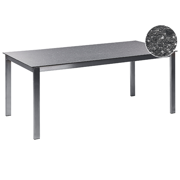 Gartentisch COSOLETO 180 cm 90 cm Glas Schwarz
