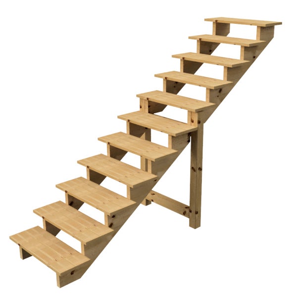 Holztreppe mit acht Stufen