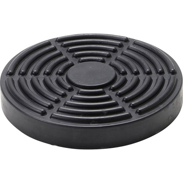 Runde Gummiauflage für Wagenheber in Schwarz mit konzentrischem Rillenprofil.