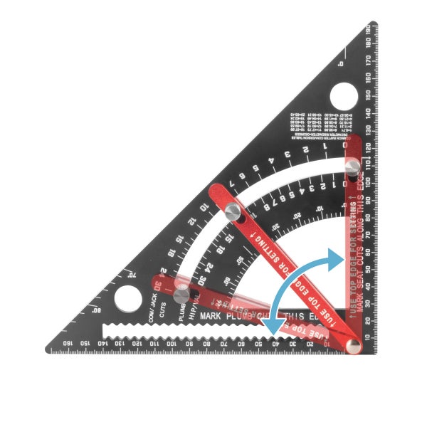 STAHLWERK Triangle d'angle avec butée mesure d'angle métrique en aluminium