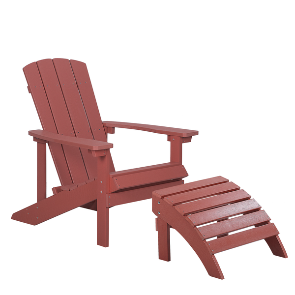 Gartenstuhl ADIRONDACK mit Fußstütze Rot