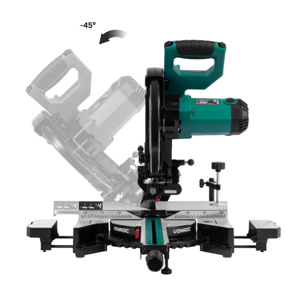 VONROC Profi Kapp- und Gehrungssäge, Zug- und Kappsäge - Multimaterial - Elektrische Säge 2200W - 254mm mit Laser, Metall, Holz, Stahl - Jetzt Variante wählen