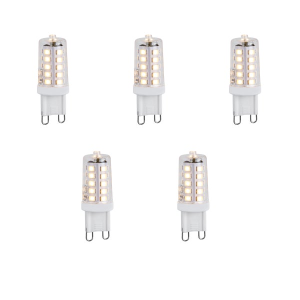 5er-Set dimmbarer G9 LED-Glühbirnen 1,2W 100lm 2700K