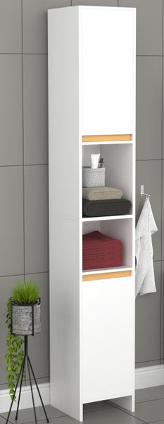 Holz Badmöbel Badschrank Hochschrank Malira