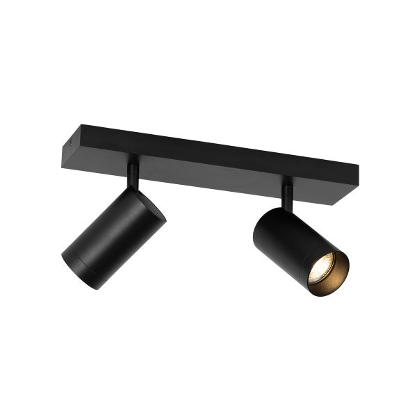 Schwarze Deckenleuchte mit zwei Strahlern