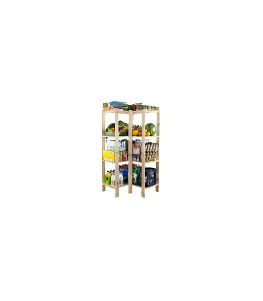 PROREGAL Eckregal Woodland HxBxT 166,4 x 85 x 50 cm Fachlast 120 kg 4 Fachboden Kiefernholz Natur
