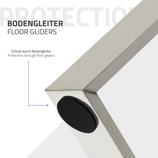 ML-Design 2er Set Tischkufen 80GRAD Neigung, 75x72 cm, Silber, Profil 8x2 cm, Schräge Tischbeine, Metall Möbelkufen, Tischgestell Stahl geneigt, Tischuntergestell Möbelfüße für Esstisch/Schreibtisch