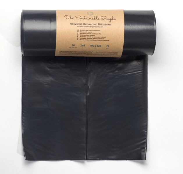 Rolle Müllsäcke aus recyceltem Material, zertifiziert mit dem Blauen Engel