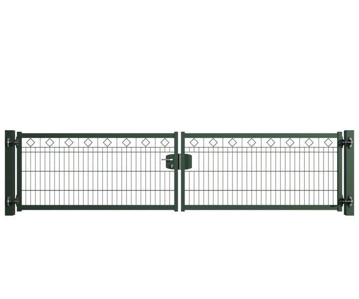 Doppelflügeltor aus Metall mit Schloss