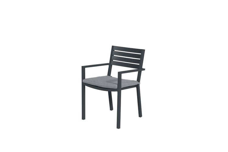 Moderner Gartenstuhl aus Aluminium mit Sitzpolster für den Außenbereich