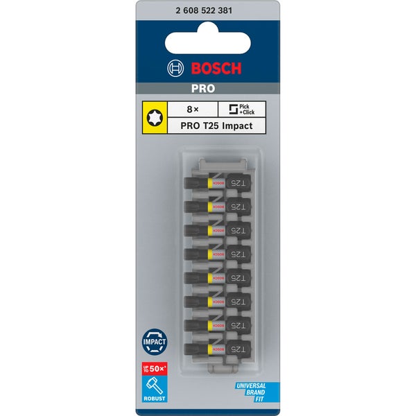 Bosch PRO Torx Impact Bit T25 25 mm 8-tlg. - 2608522381