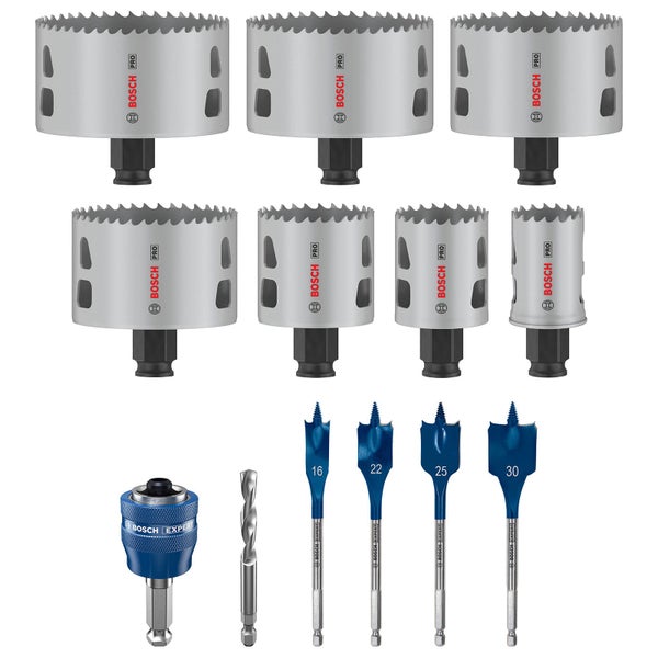 Bosch Pro Lochsägen Set mit Bohrern und Bithalter