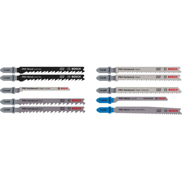 Verschiedene Stichsägeblätter für Holz und Metall von Bosch