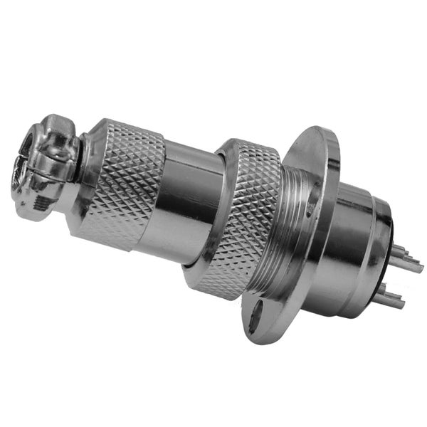 Rundsteckverbinder aus Metall mit Flansch zur Kabelmontage