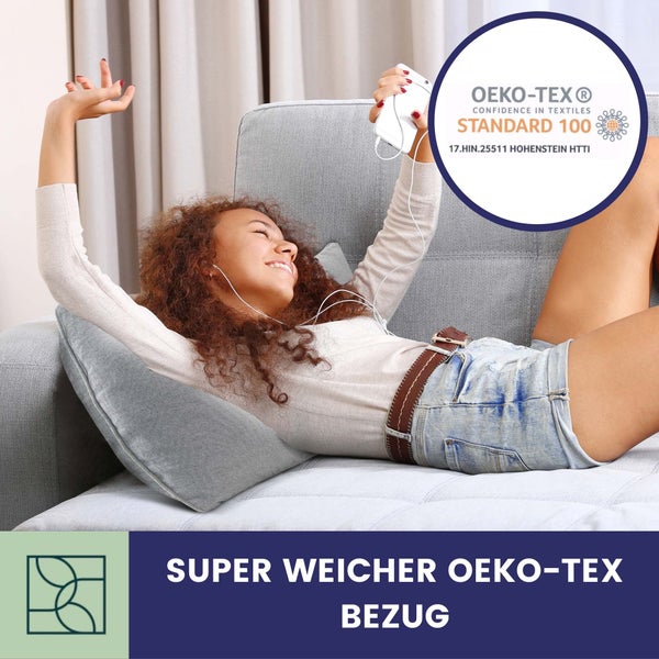 DYNMC you Modernes Sofakissen 40x70 mit weichem Oeko-TEX-Baumwoll-Bezug - Bequemes Dekokissen mit mittelharter Füllung - Perfekt als dekoratives Rückenkissen - Premium Couchkissen groß by Grau