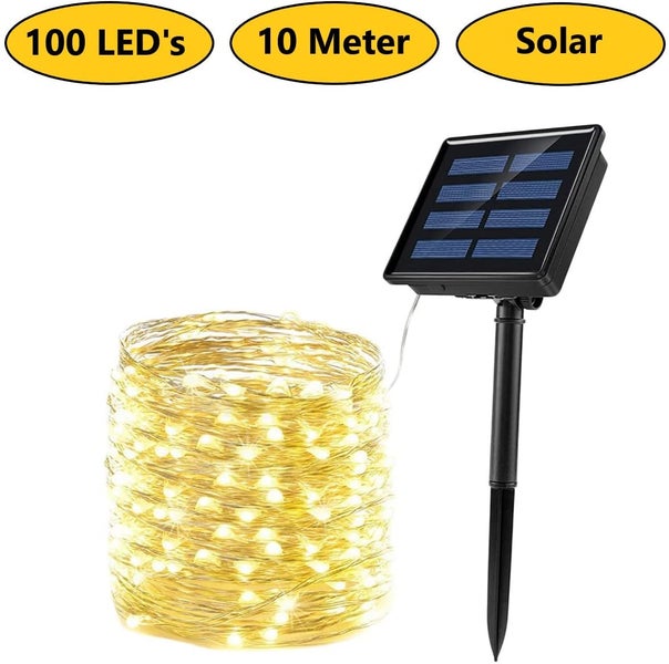 Grundig Solar Lichterkette Outdoor 10m, Solarleuchte, LED Lichter Kette Leuchte