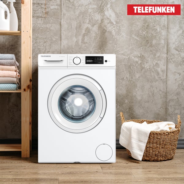 Telefunken Waschmaschine 7kg 1400 U/Min. Frontlader Inverter Motor AquaStop 15 Programme W-7-1400-A-W weiß