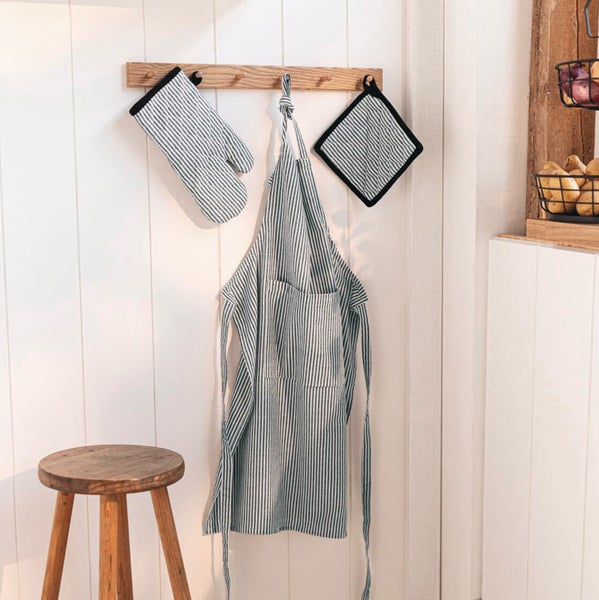 FRANK FLECHTWAREN|Küchenhelfer Streifen, 3tlg., 60 x 84 cm, 16 x 32 cm, 20 x 20 cm, BAUMWOLLE
