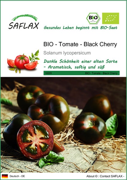 SAFLAX  - BIO - Tomate - Black Cherry - Solanum lycopersicum - 10 Samen