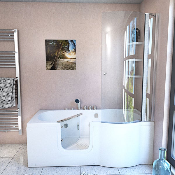 Seniorendusche und  Wanne mit Whirlpool S12D-TH-WP-L-EC 170x85cm