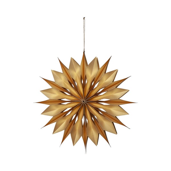 Goldfarbener Papierstern zum Aufhängen