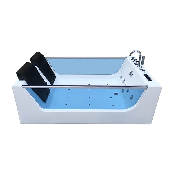 Home Deluxe - Whirlpool Badewanne - ATLANTIC XL - Maße: 180 x 120 x 60 cm - inkl. Heizung, Massagefunktion und kompl. Zubehör I Wanne für 2 Personen, Indoor Pool