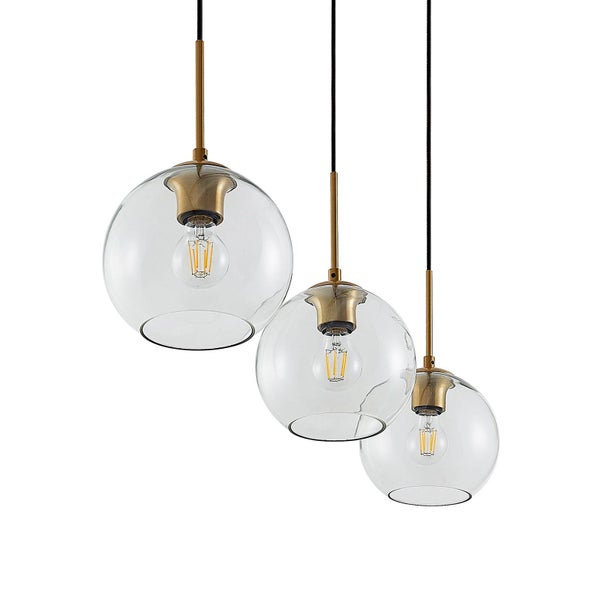 Lindby Pendelleuchte Grady (Modern) in Gold / Messing aus Metall (3 flammig, E27) - Deckenlampe Esstischlampe Hängelampe Hängeleuchte Wohnzimmerleuchte