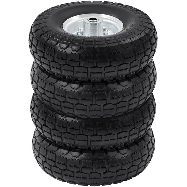 Stapel aus vier Pannensicheren Schubkarrenrädern mit Profil